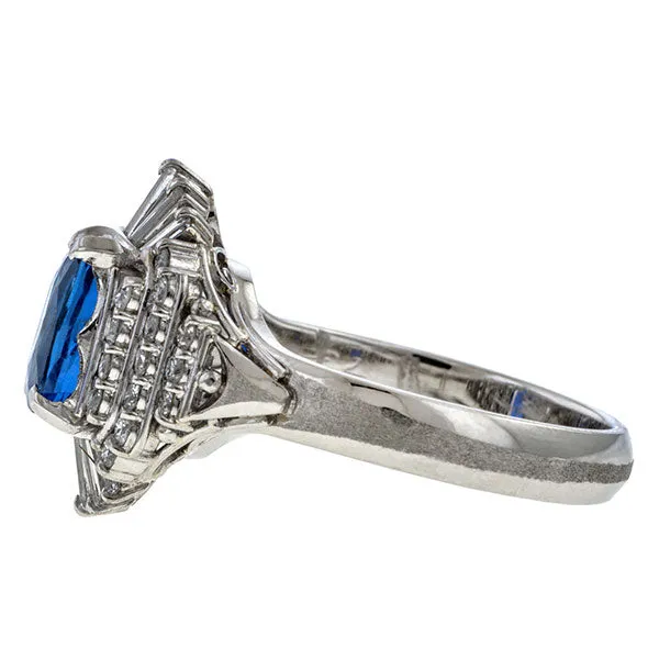 Estate Sapphire & Diamond Ring, 2.05ct