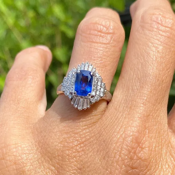 Estate Sapphire & Diamond Ring, 2.05ct