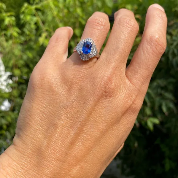 Estate Sapphire & Diamond Ring, 2.05ct