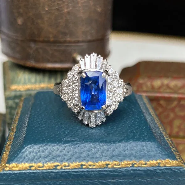 Estate Sapphire & Diamond Ring, 2.05ct