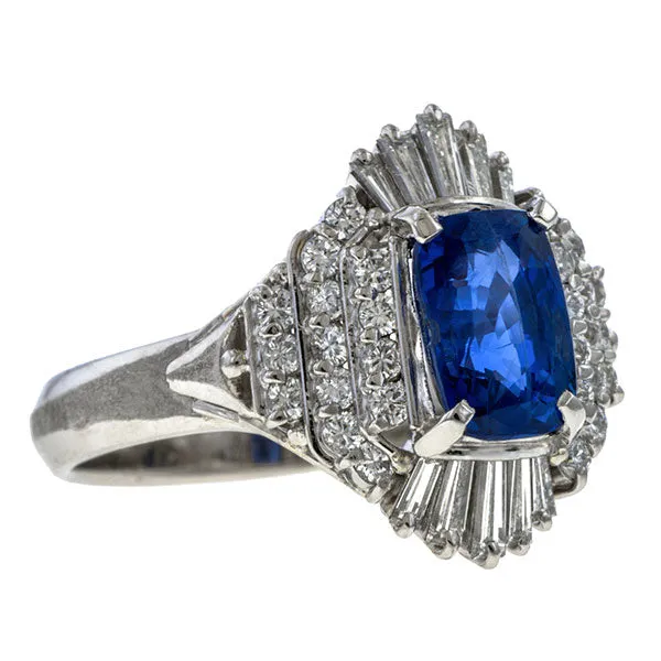 Estate Sapphire & Diamond Ring, 2.05ct