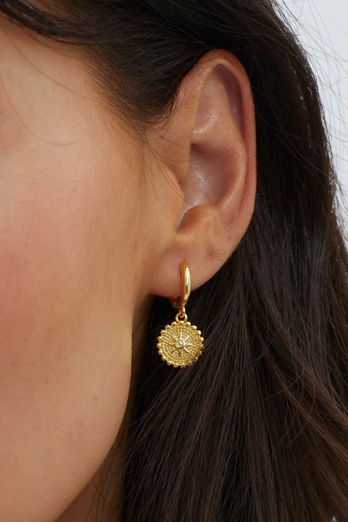 Ezra Coin Dangle Earrings Gold