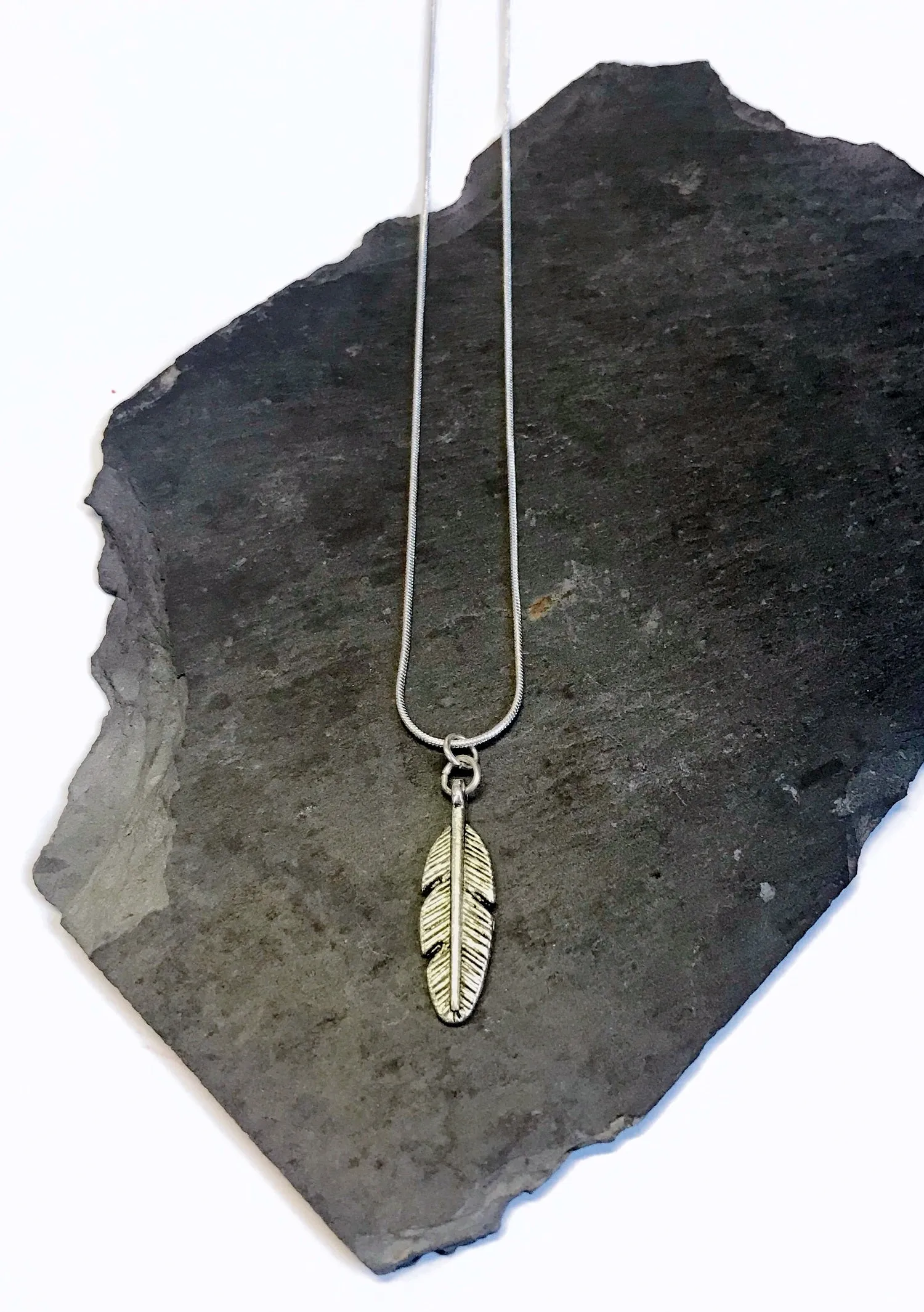 Feather Silver Necklace