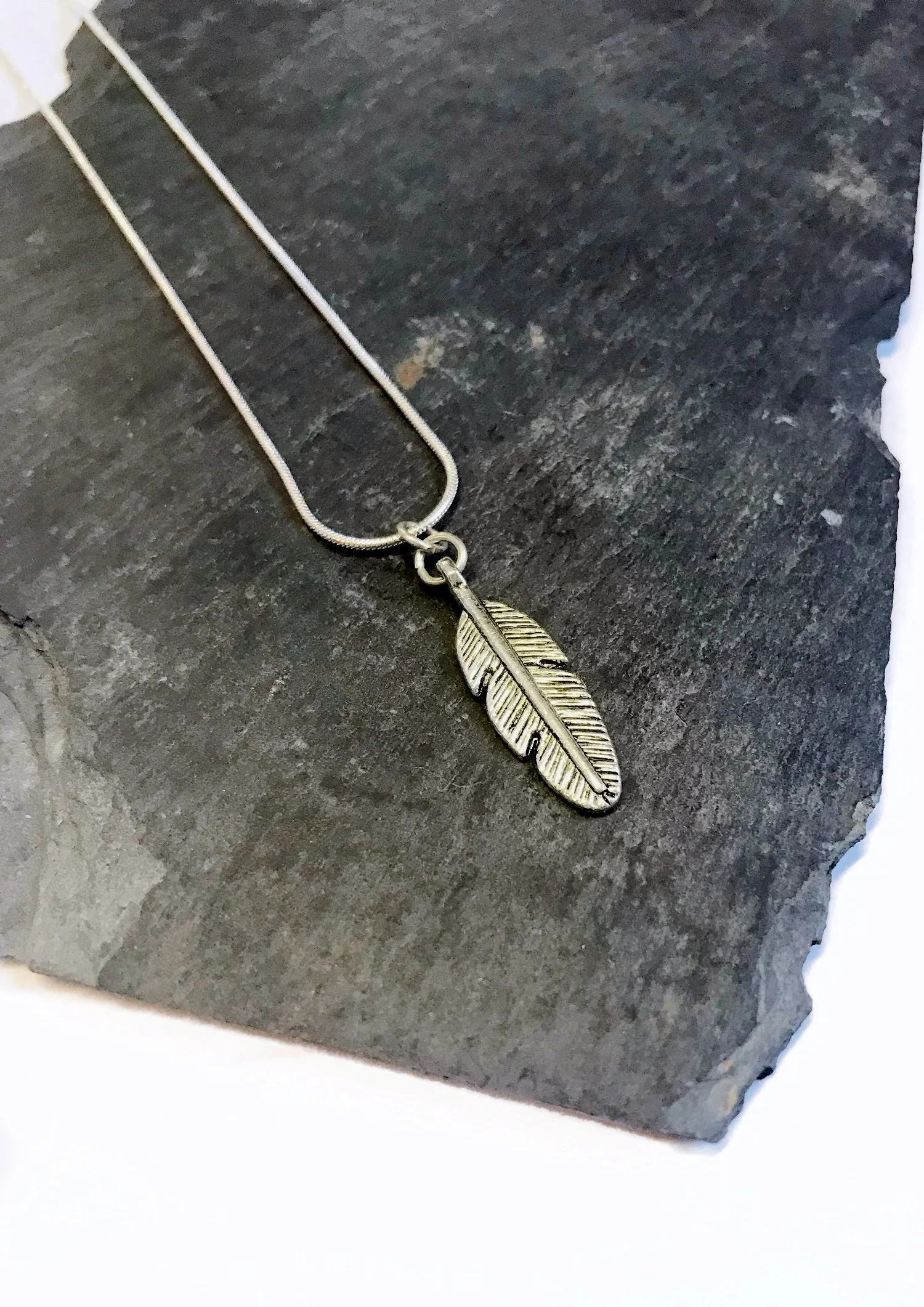 Feather Silver Necklace