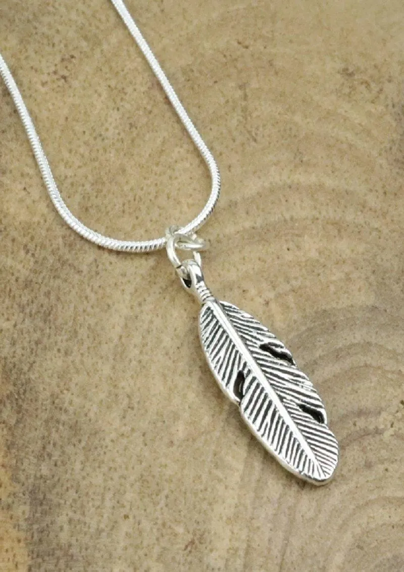 Feather Silver Necklace