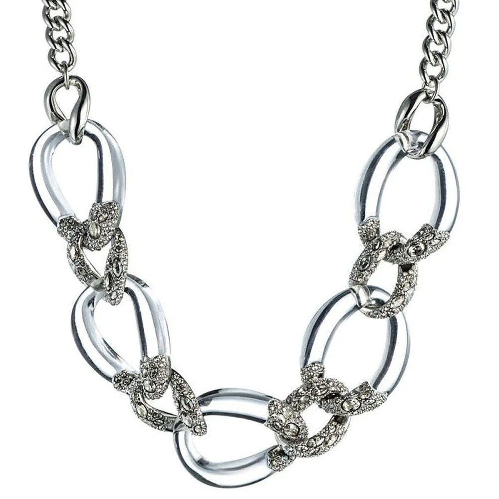 Five Link Crystal Pave Curb Necklace