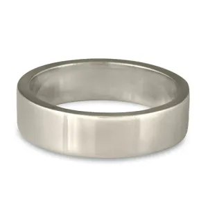 Flat Comfort Fit Wedding Ring, 5mm in Platinum