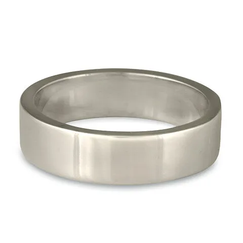 Flat Comfort Fit Wedding Ring, 5mm in Platinum