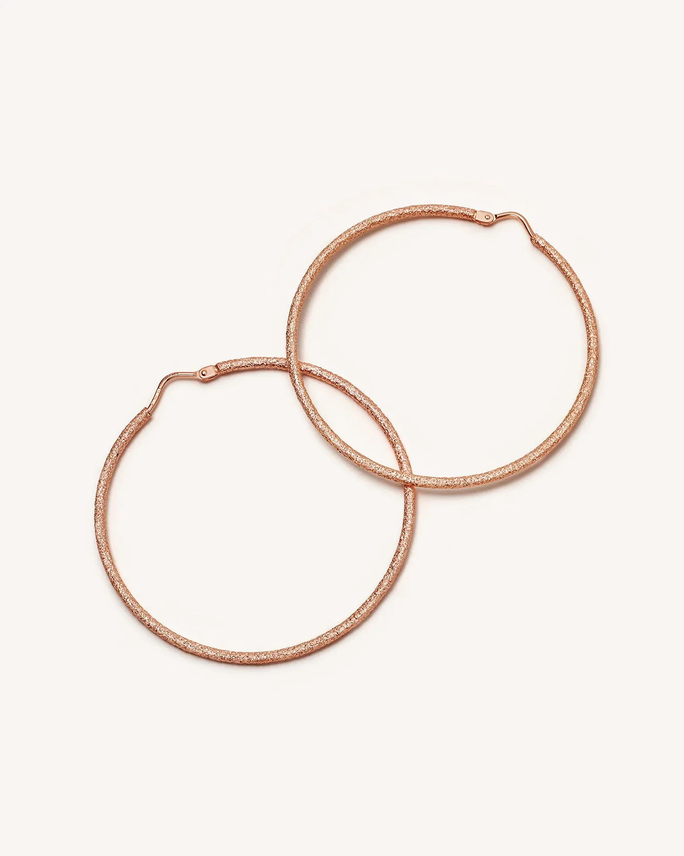 Florentine Finish Medium Thin Hoops