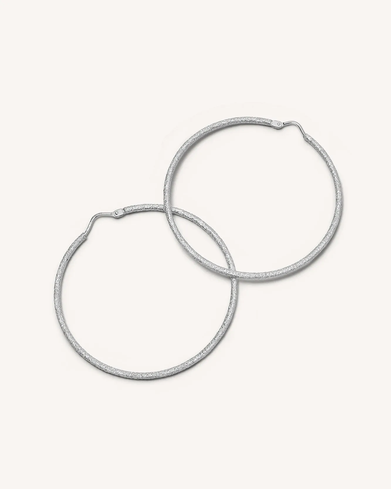 Florentine Finish Medium Thin Hoops