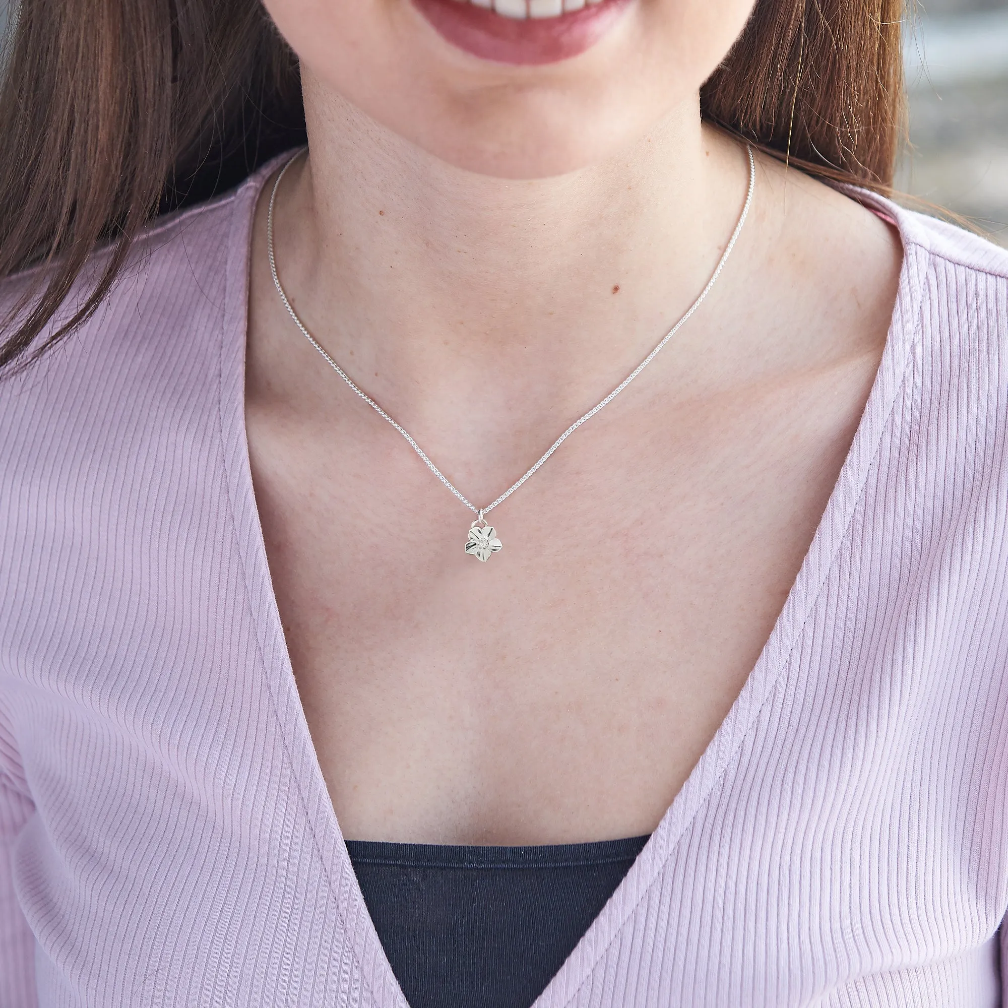 Forget-Me-Not Silver Necklace