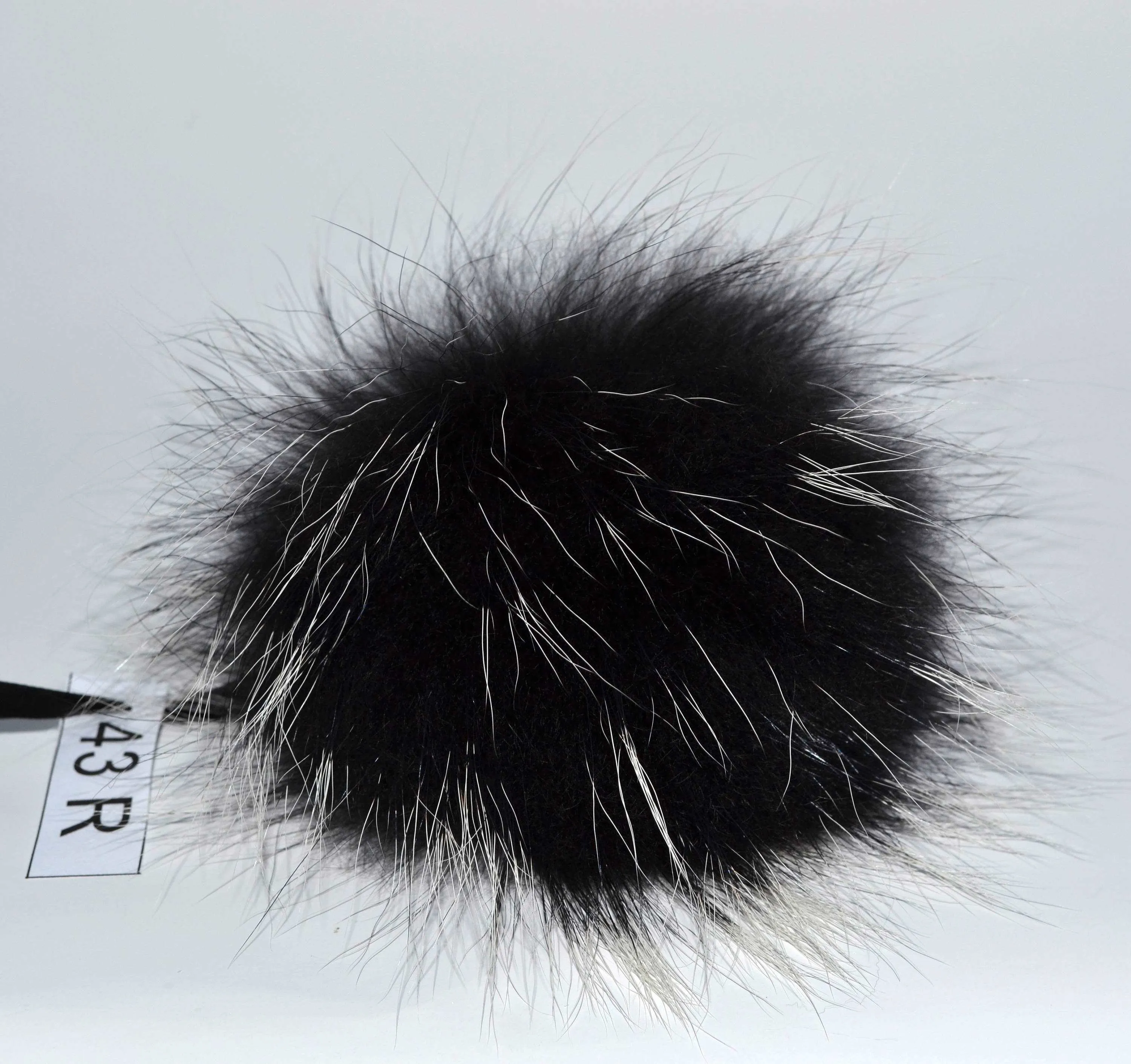 FUR POM POM! Black Raccoon Pom Pom with White Tips Pompom Raccoon Pom Pom Large Fur Pom Pom for Knitted Hat Raccoon Fur Hat Cap Beanie Child