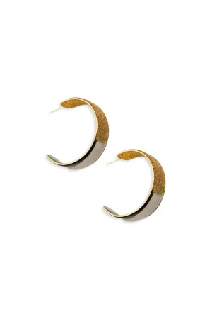 Glitter Gold Flat Acrylic Hoop Earrings