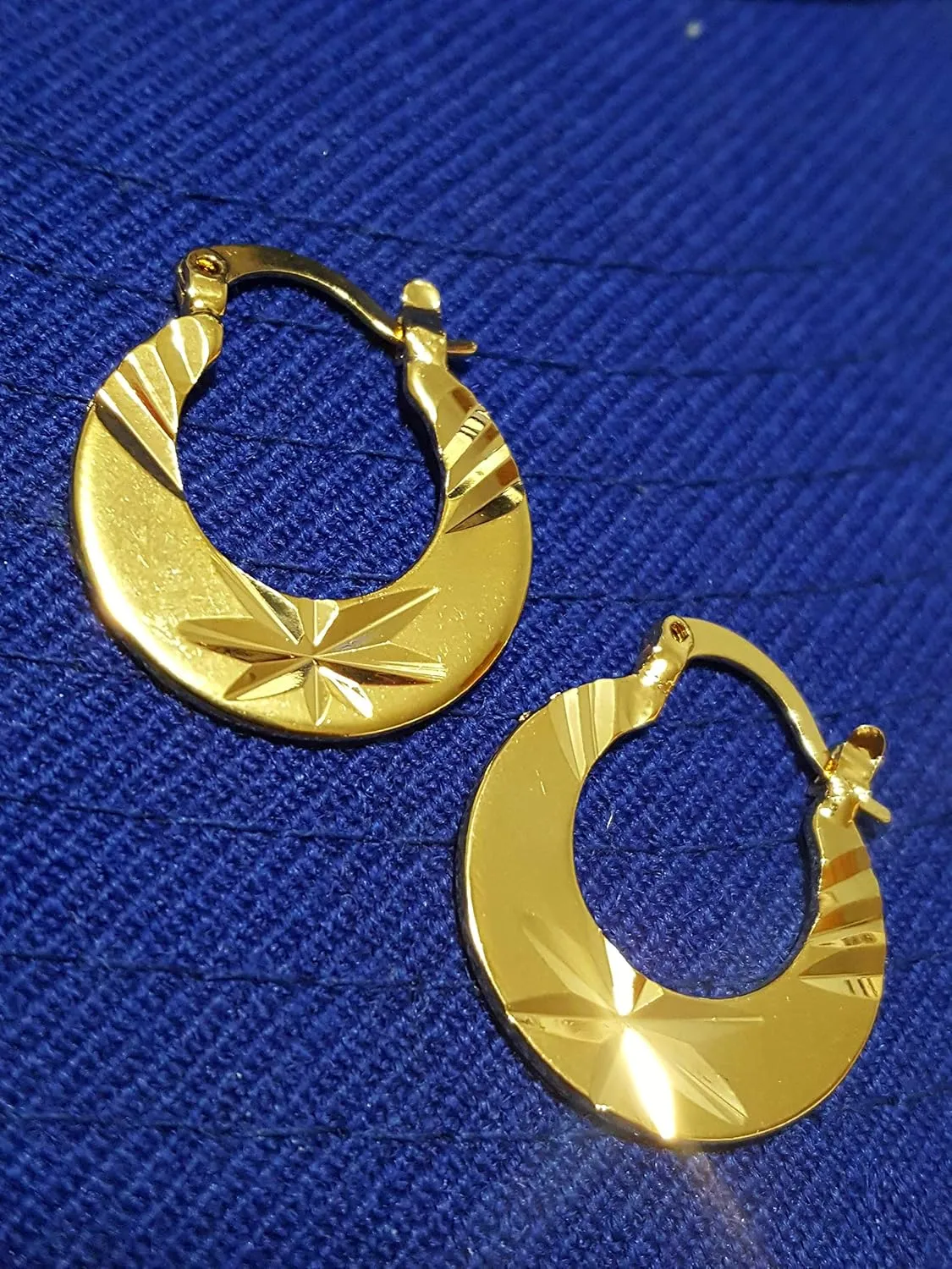 Gold-Plated Stainless Steel Circular Hoop Earrings For Man