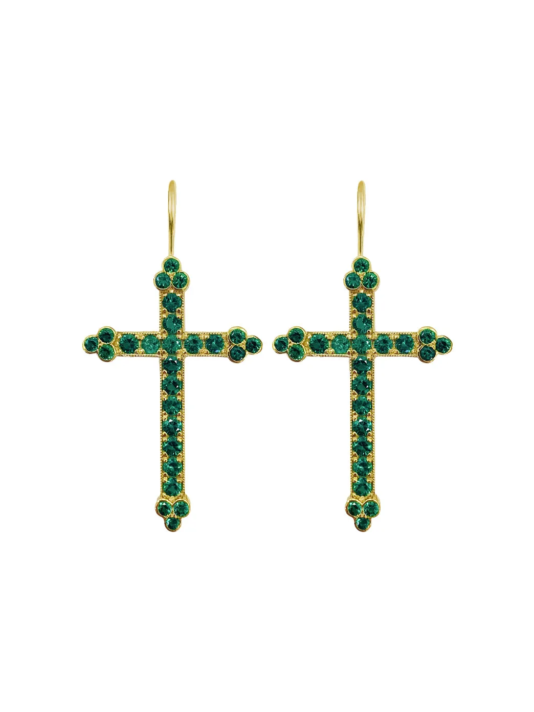 Gold Victorian Cross Earrings