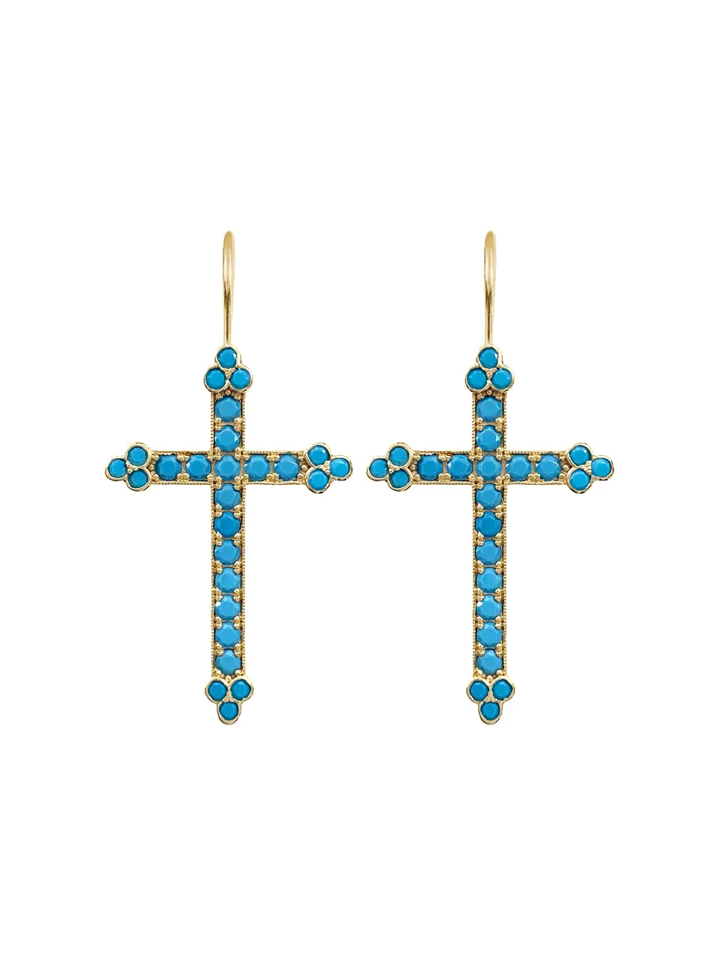 Gold Victorian Cross Earrings