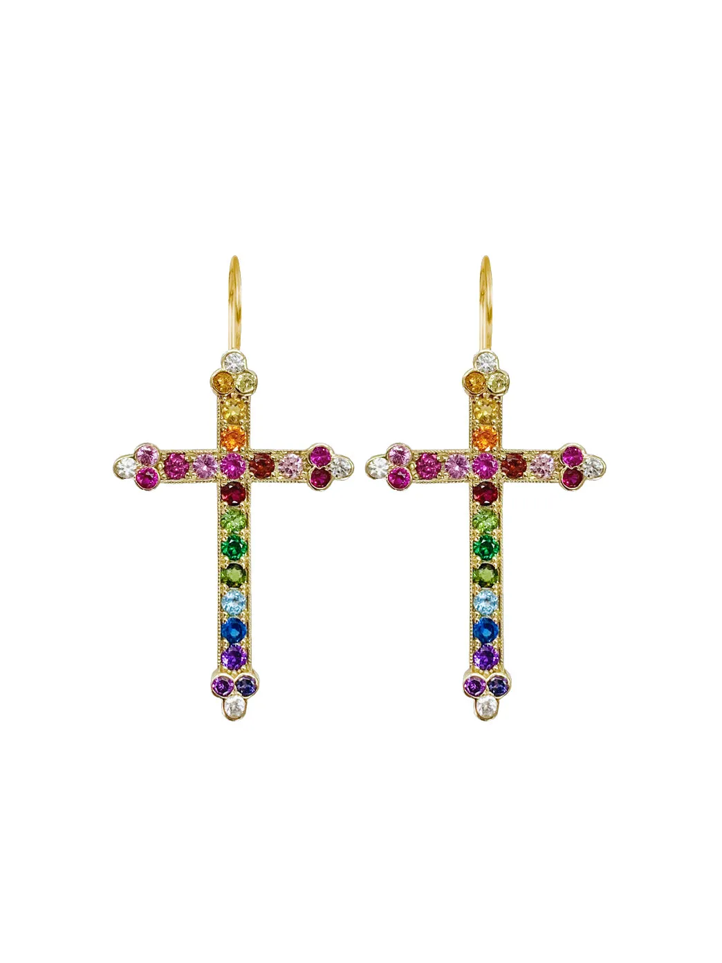 Gold Victorian Cross Earrings