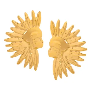 Golden Cartoon Character Earrings - Retro Chic Wholesale Jewelry for Women