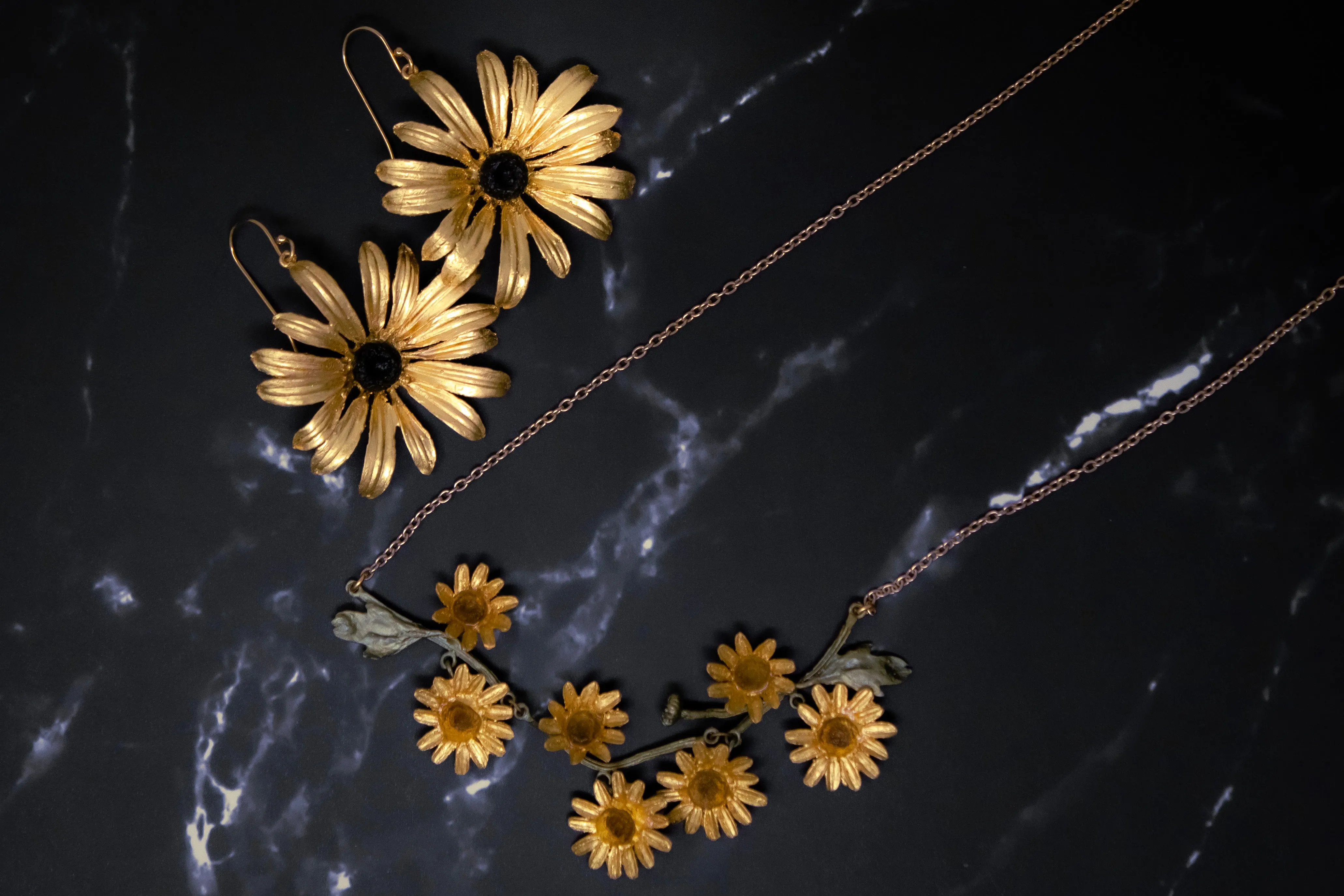 Golden Daisy Statement Necklace