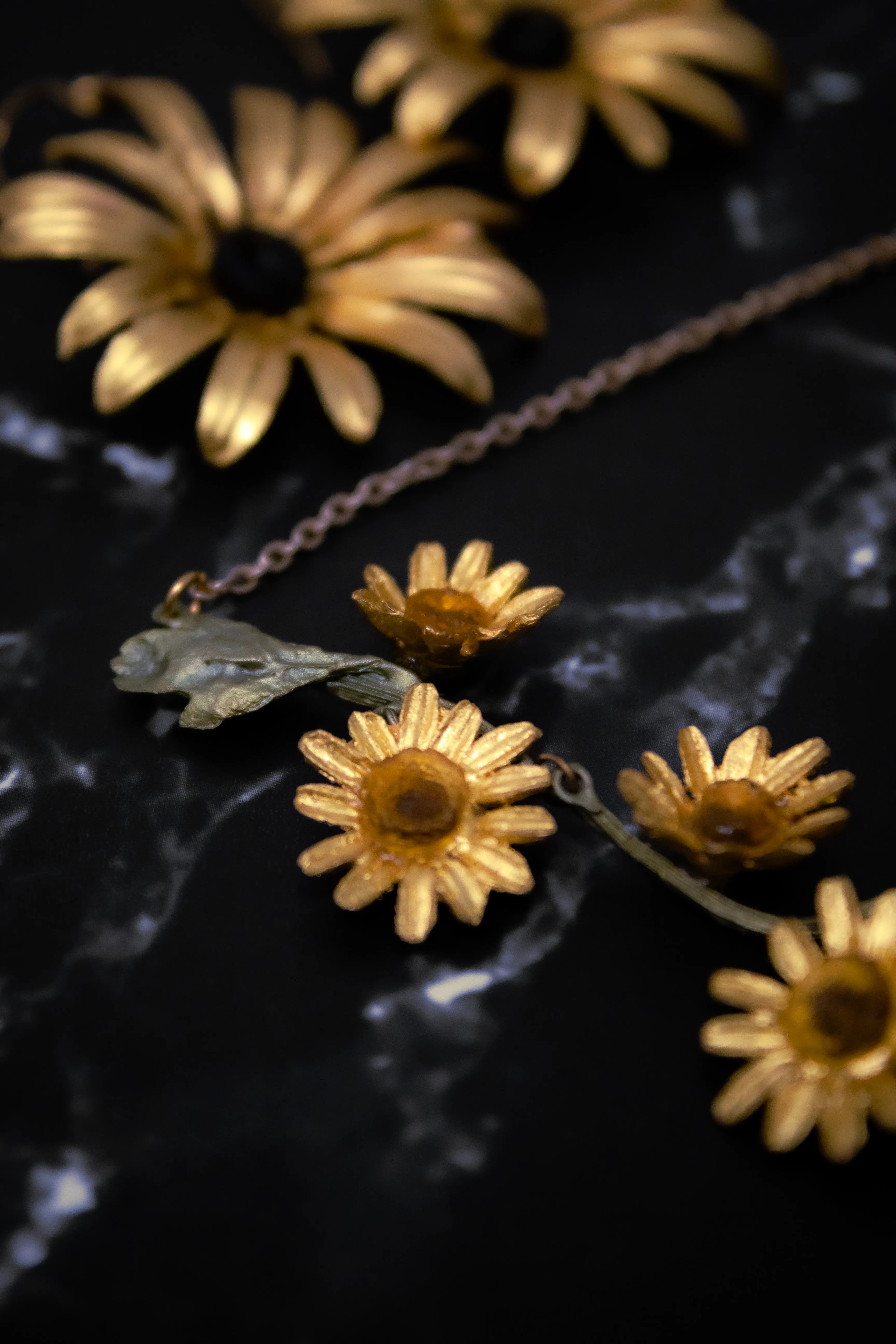 Golden Daisy Statement Necklace