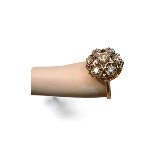 Gorgeous 14K White 2-Tone Gold Designer Filigree Diamond Ring Band