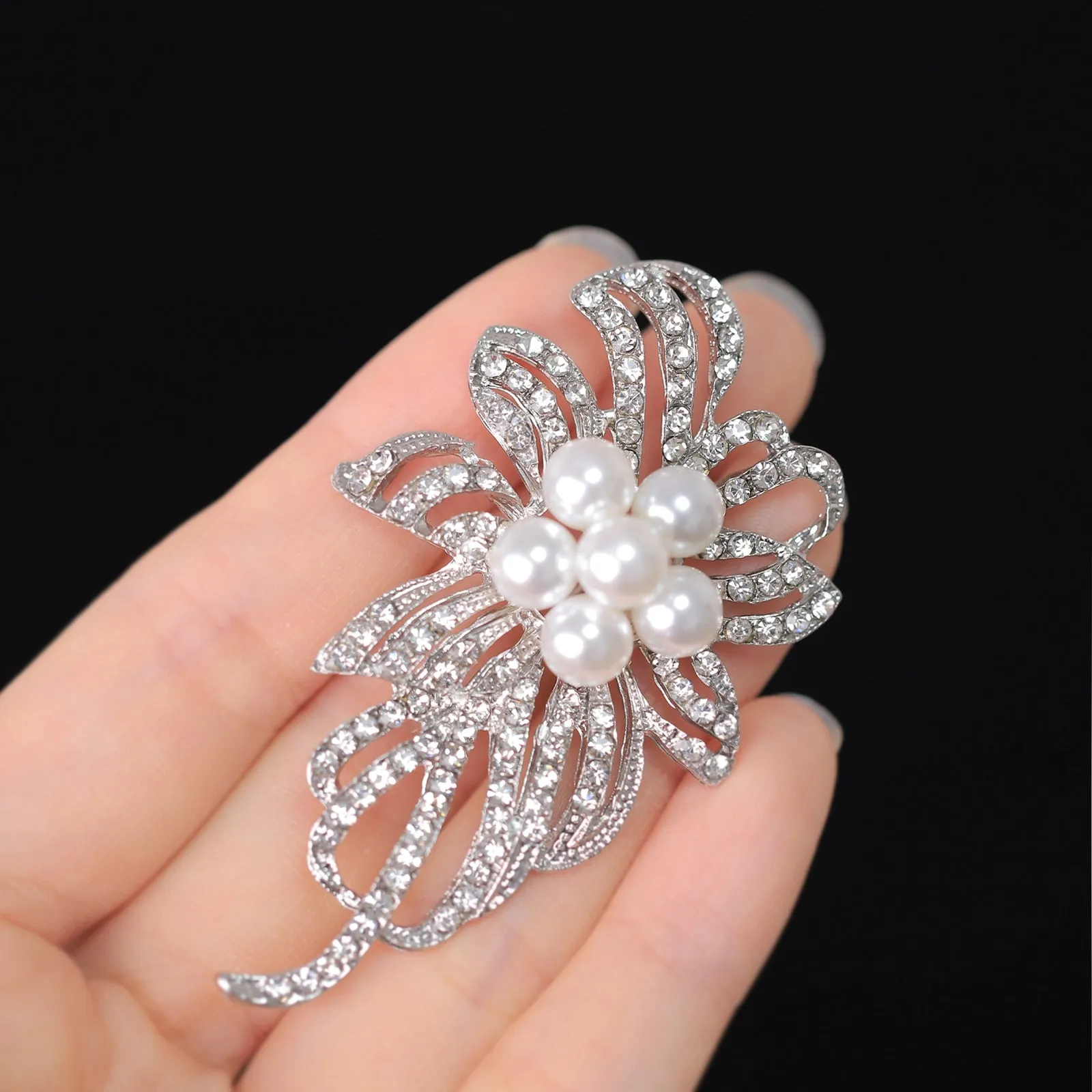 Hot Sale Crystal Rhinestone  Pearl  Brooch