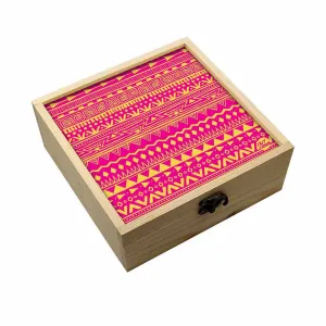 Jewellery Box Makepup Organizer -  Aztec Pattern Pink