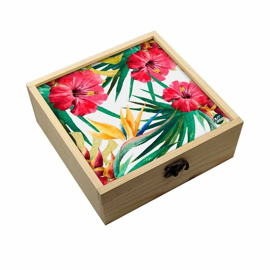 Jewellery Box Makepup Organizer -  Hibiscus Leaves