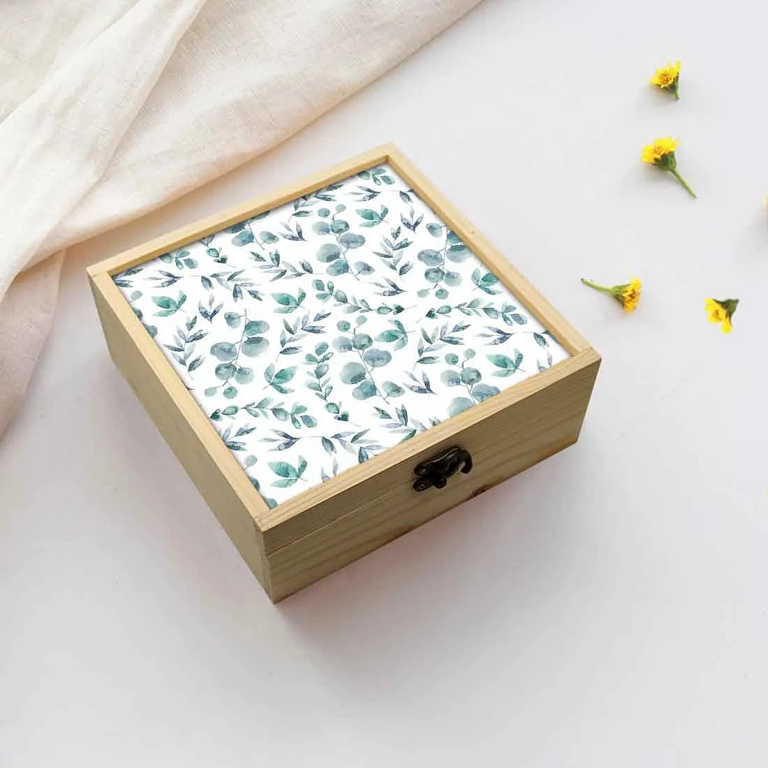 Jewellery Box Wooden Jewelry Organizer -  Beautiful Leaves