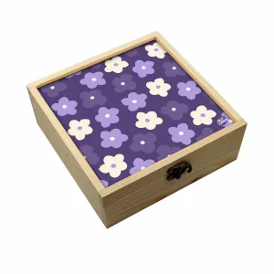 Jewellery Box Wooden Jewelry Organizer -  Purple Flowers