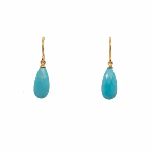 Joyla Signature Wire Faceted Turquoise 24K Gold Vermeil Earrings