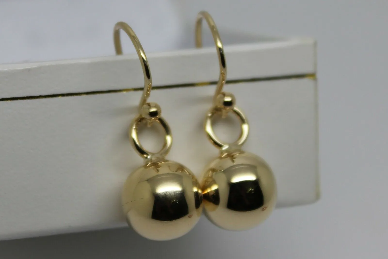 Kaedesigns New 9ct Yellow, Rose or White Gold 10mm Euro Ball Drop Earrings