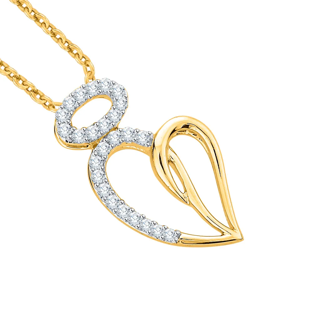 KATARINA Prong Set Diamond Heart Pendant Necklace (1/6 cttw)