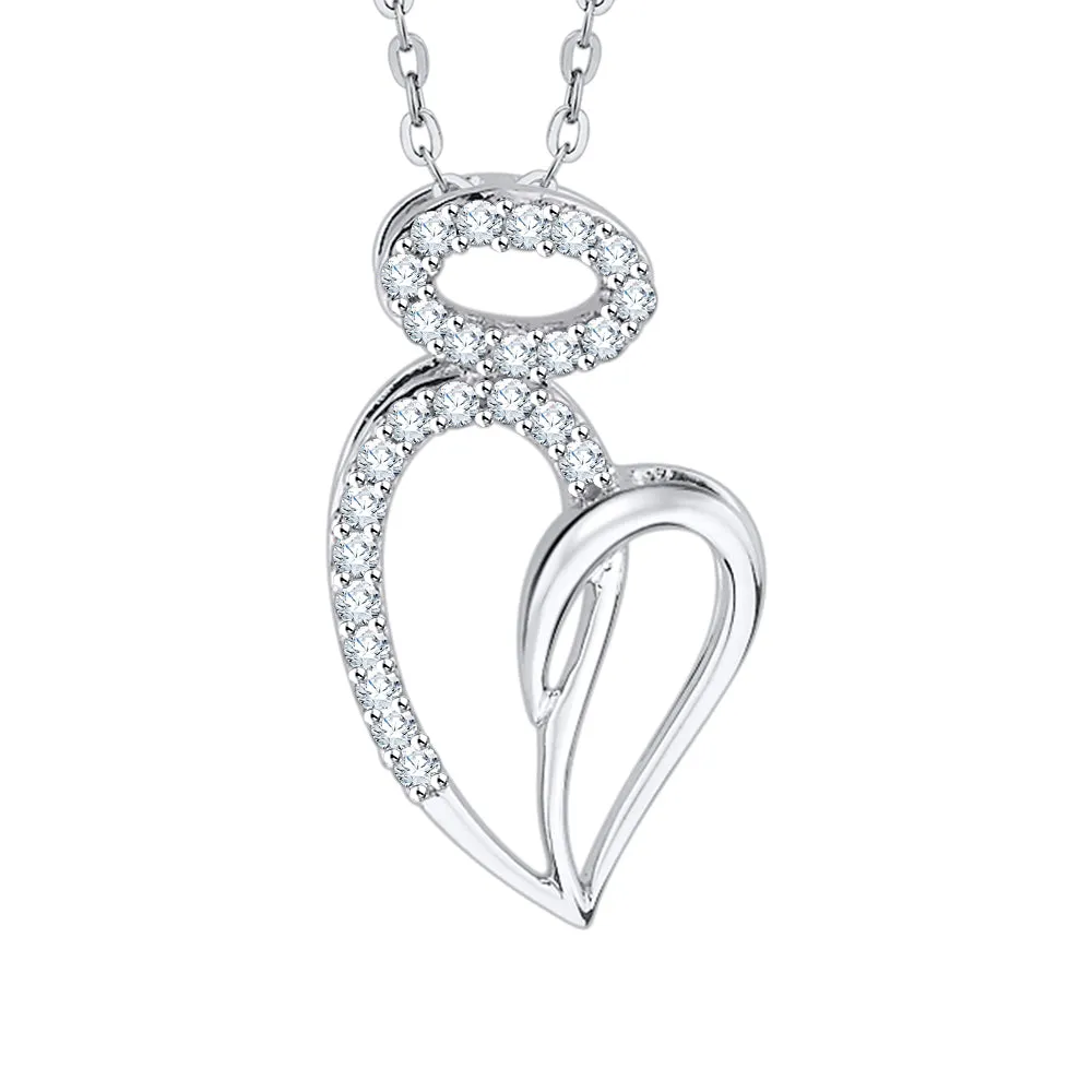 KATARINA Prong Set Diamond Heart Pendant Necklace (1/6 cttw)