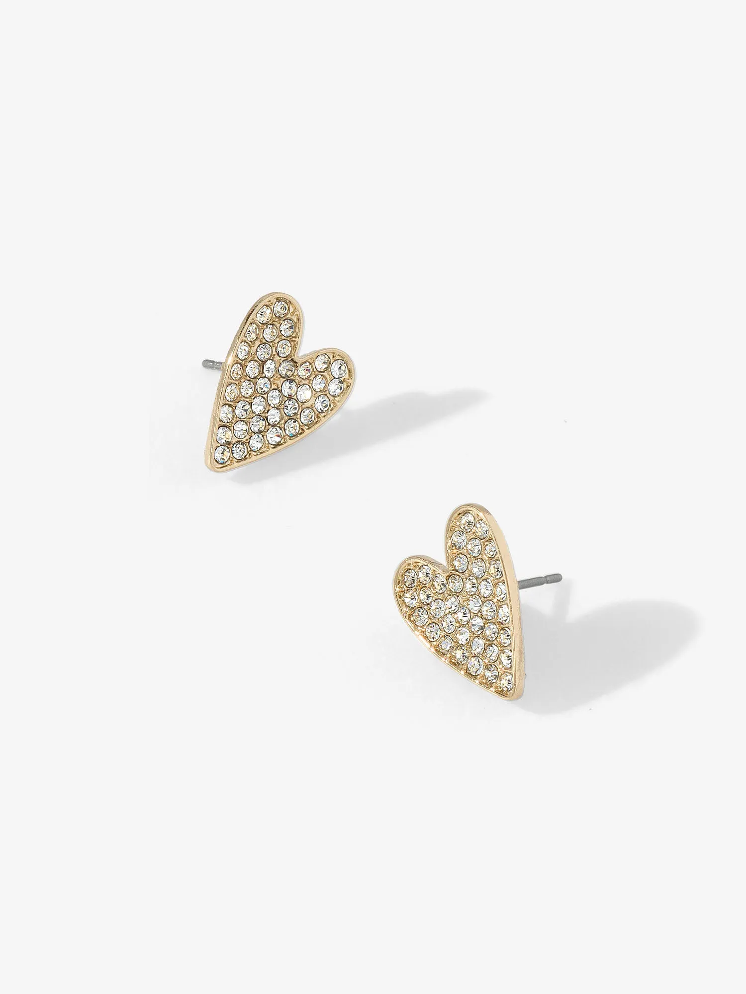 La Radiant Pave Heart Stud Earrings - Brands We Love