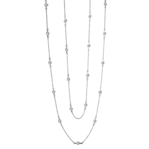 Lafonn Lassaire Simulated Diamonds in Sterling Silver Bonded with Platinum 36" Necklace