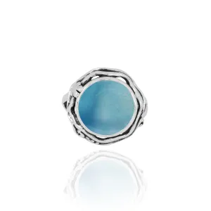 Larimar Oxidized Silver Statement Ring