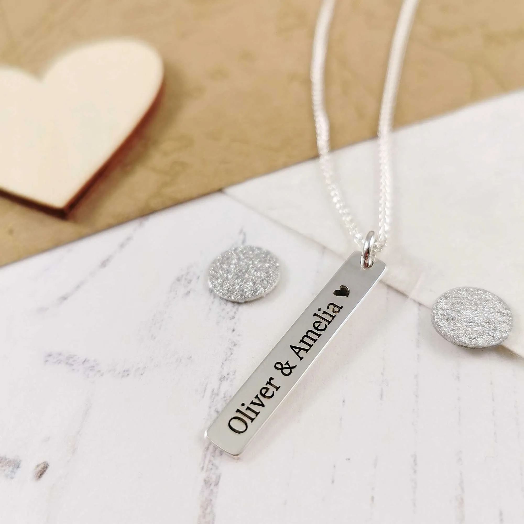 Message Tag Personalised Silver Necklace