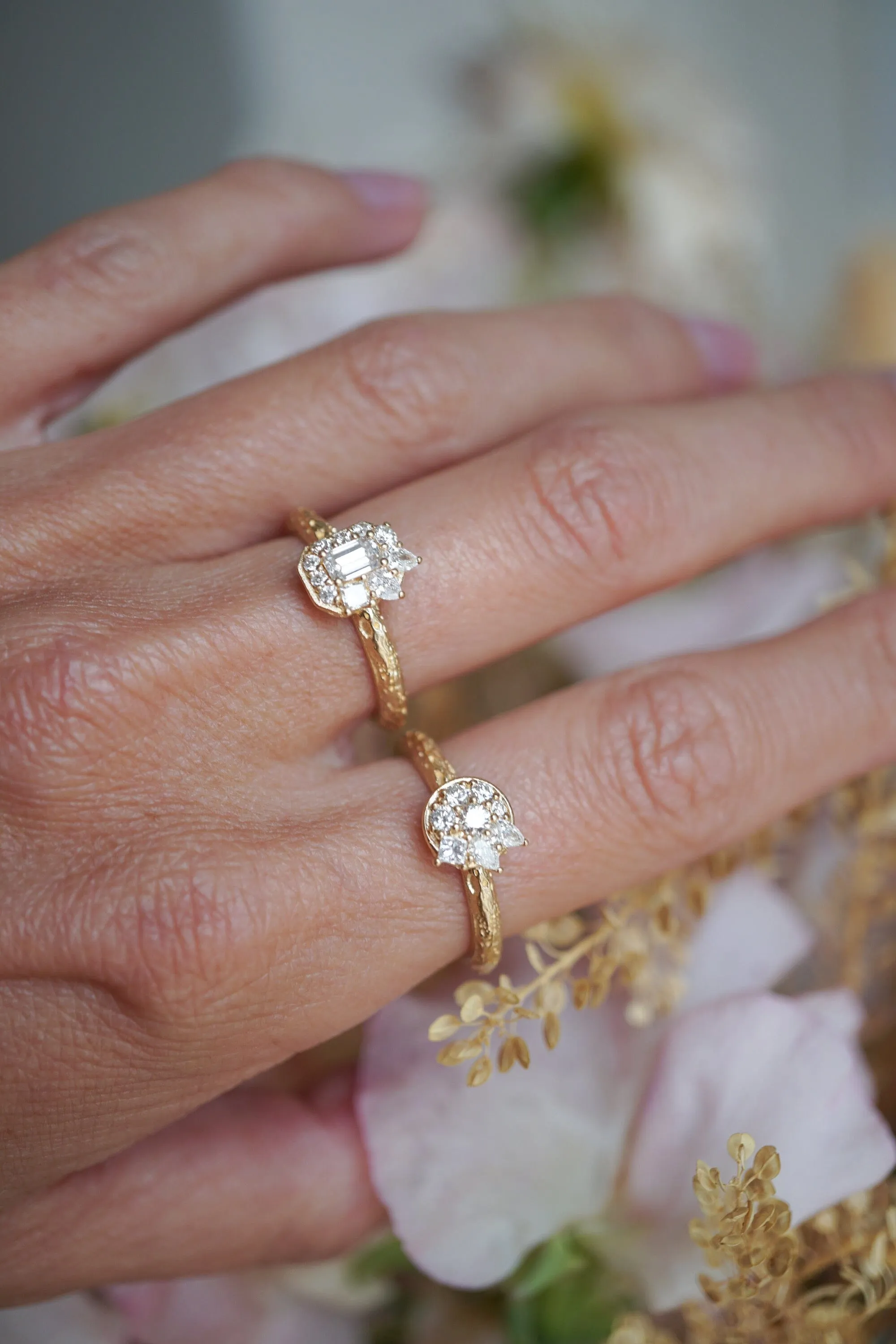 Moonscape Round Diamond Ring