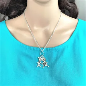 Mother's Necklace with Girl or Boy Charms