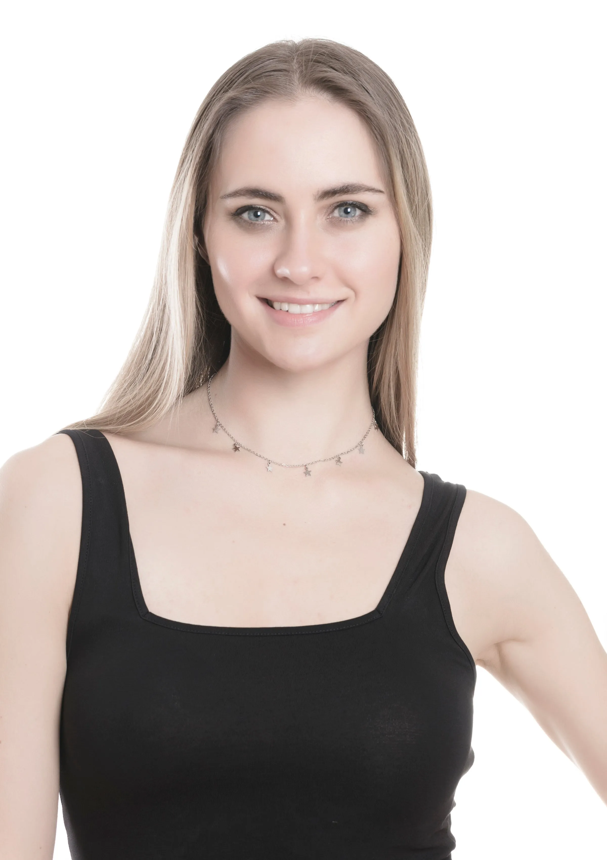 Multilayer Necklace Set in Silver