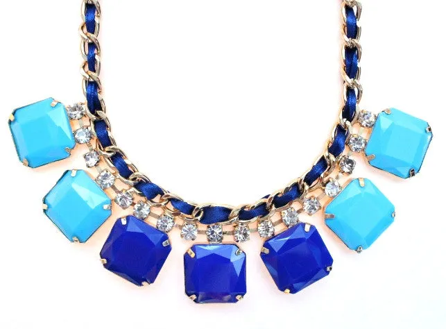 Neon Rope Chain Necklace- Blue