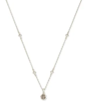 Nola Silver Plated Short Pendant Platinum Drusy by Kendra Scott