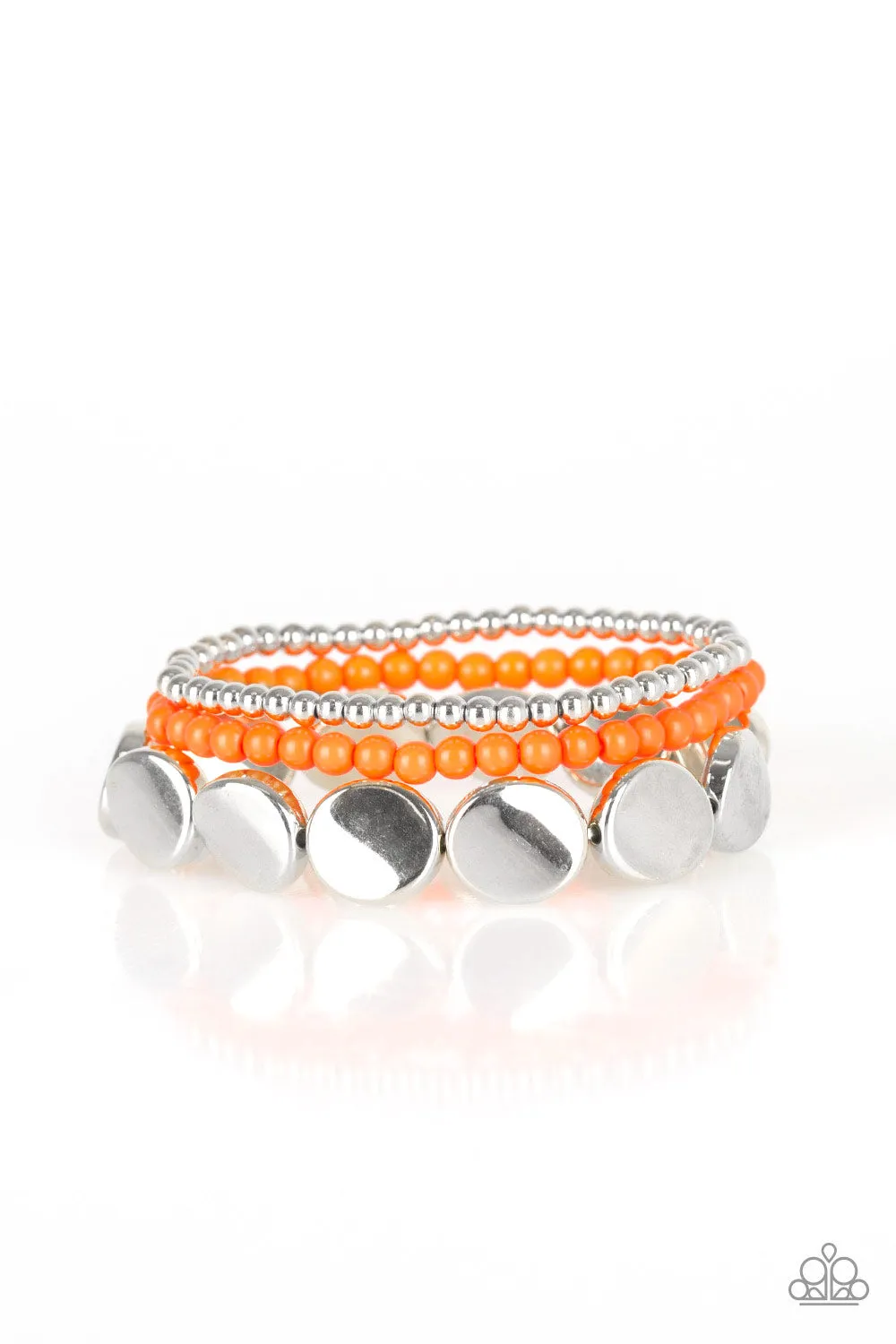 Open Door Jewelry - Beyond The Basics - Orange Bracelet - Paparazzi Accessories