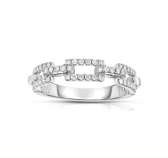 Pave Diamond Rigid Chain Link Band