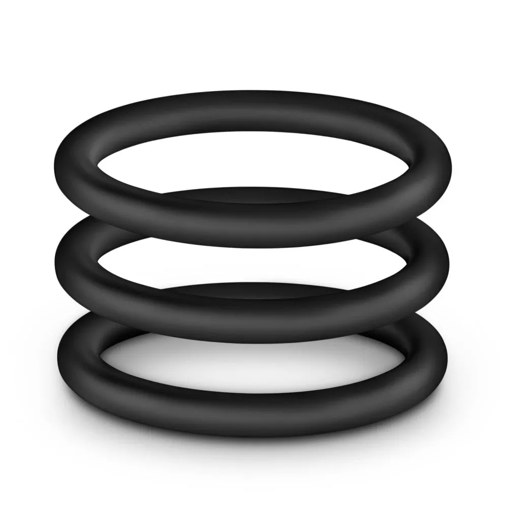 Performance By Blush® | VS1: Black Medium Penis Rings (3-Pack) - Made with Puria™ Silicone