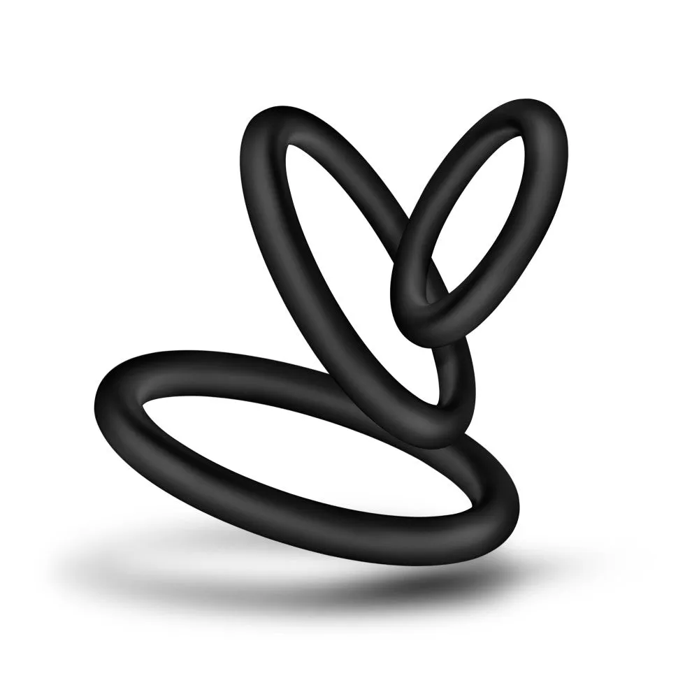 Performance By Blush® | VS4: Black Penis Rings (3-Sizes) - Made with Puria™ Silicone