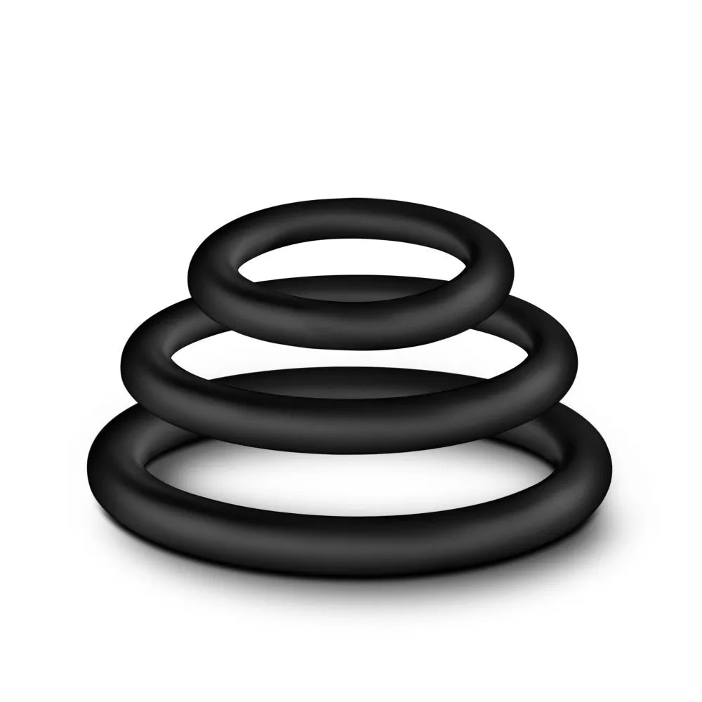 Performance By Blush® | VS4: Black Penis Rings (3-Sizes) - Made with Puria™ Silicone