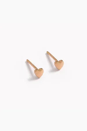 Petite Sweetheart Studs - Rose Gold