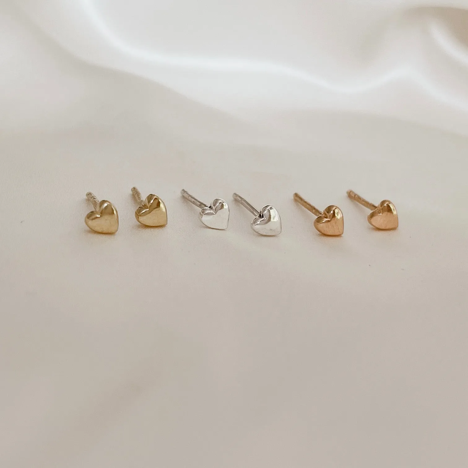 Petite Sweetheart Studs - Rose Gold